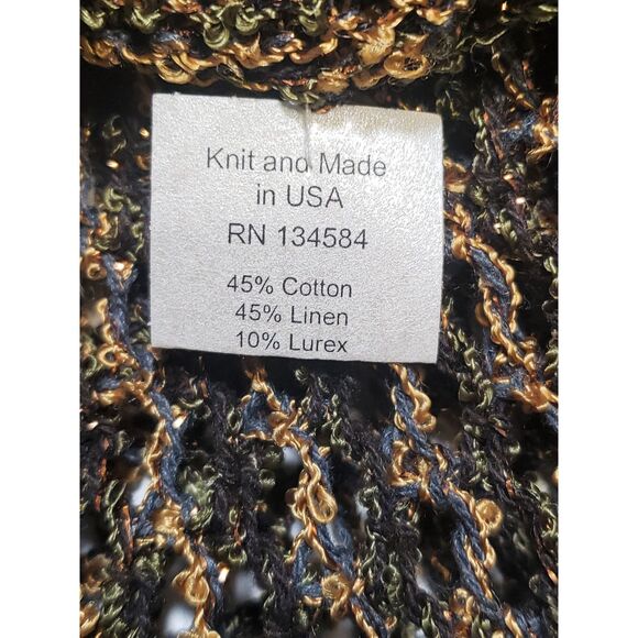 Georgina Estefania Green Tan Gold Button Up Shawl Shrug One Size - Picture 4 of 7